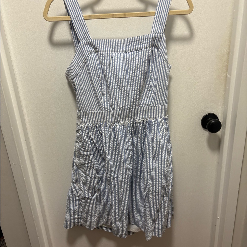 J. Crew Light Blue and White Striped Garment